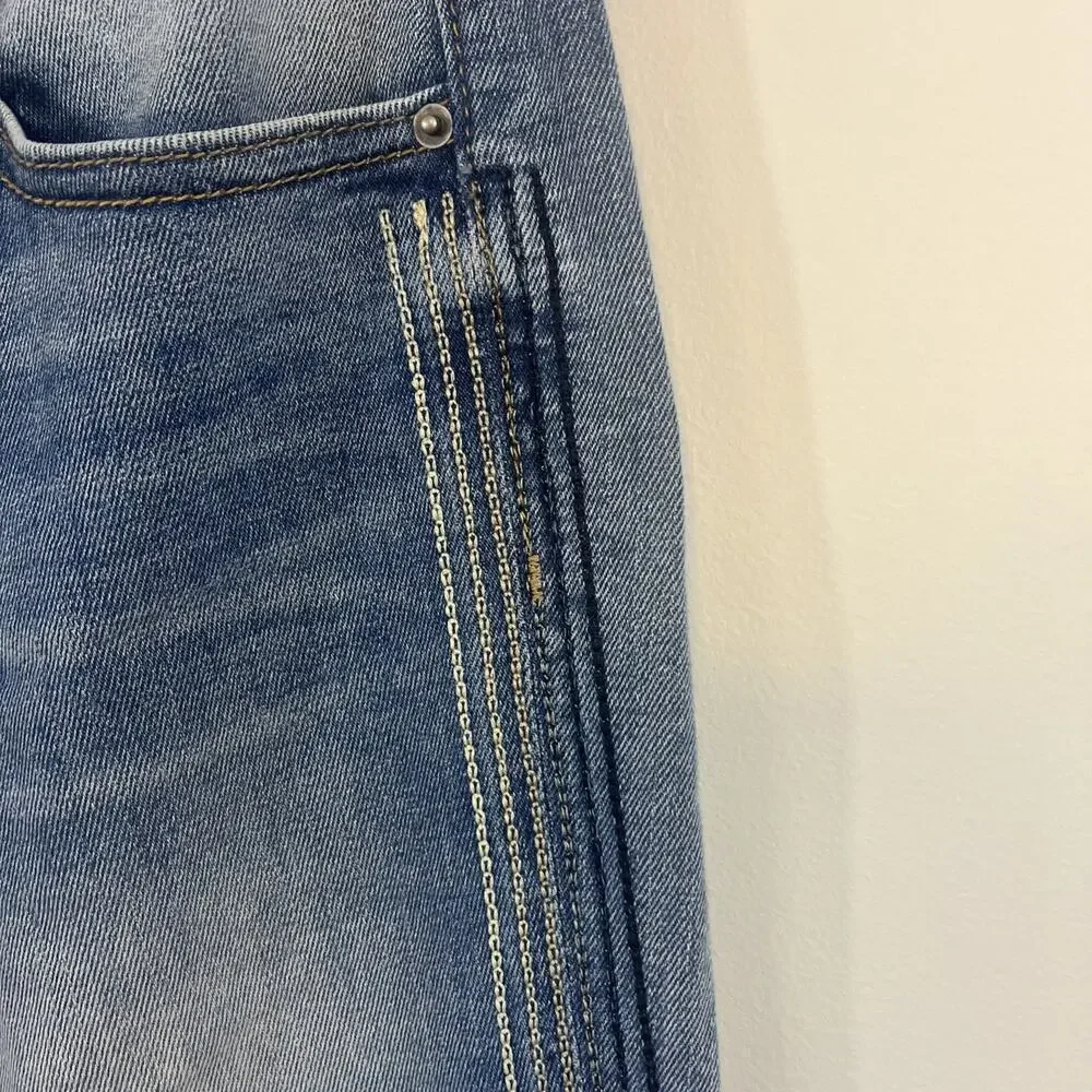 Driftwood Isabel Jeans Womens 25‎ Blue Frayed Hem Bootcut Stretch Denim Mid Rise